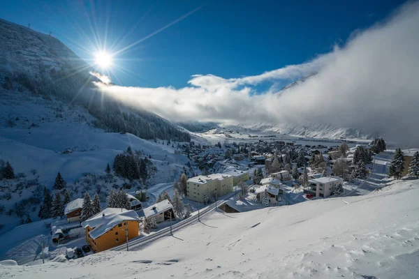 Andermatt Χωριό Χειμώνα Uri Ελβετία — Φωτογραφία Αρχείου