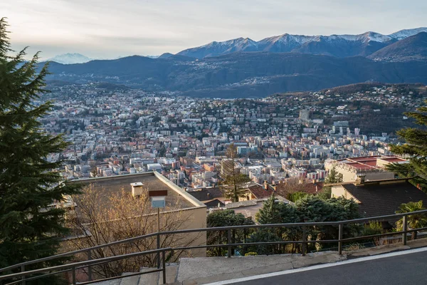 Locarno Stadtblick Vom Monte Bre Schweiz — Stockfoto