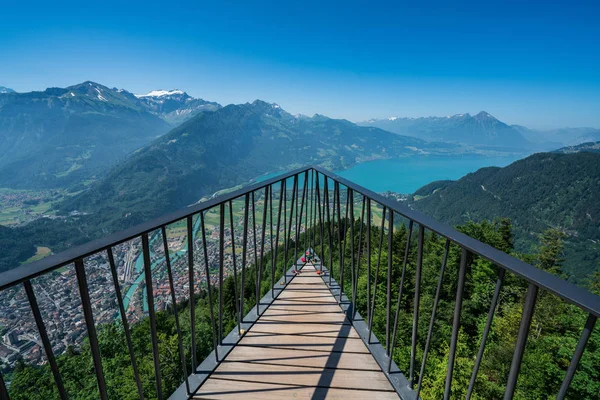 Vue panoramique d'Interlaken du point de vue de Harder Kulm Images De Stock Libres De Droits