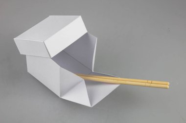 Mok-up kutuları yemek Wok çubuk şeklinde kulplu