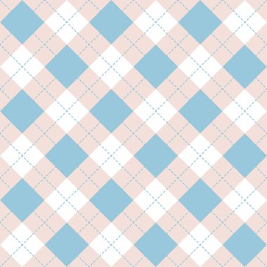 Sorunsuz argyle mavi ekose deseni. Elmas onay