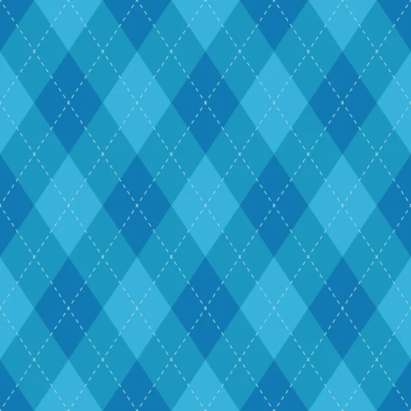 Modèle bleu argyle plaid sans couture. Vérification au diamant — Image vectorielle