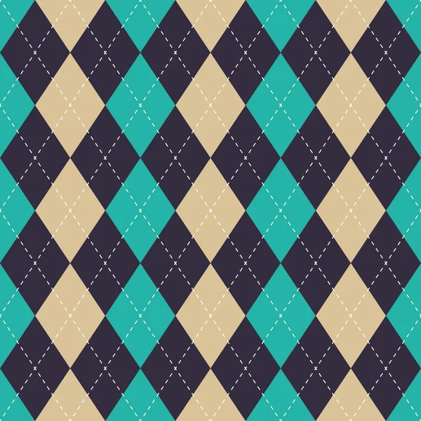 Naadloze argyle plaid blauw patroon. Diamant selectievakje — Stockvector