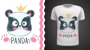 Sevimli panda - yazdırma t-shirt için fikir