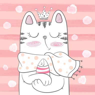 Balık ile şirin Prenses kedi