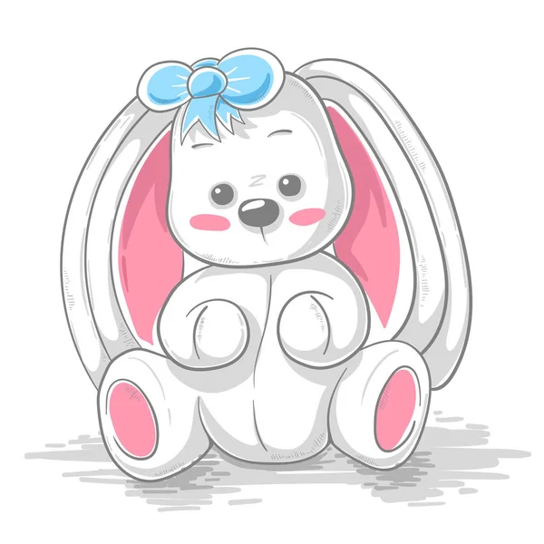 Cute teddy konijn - cartoon afbeelding. — Stockvector