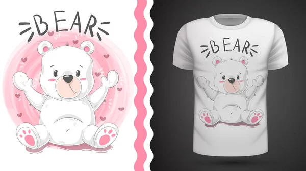Lindo oso - idea para imprimir camiseta — Vector de stock