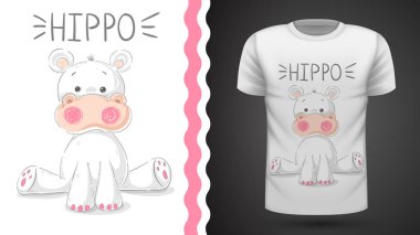 Sevimli Hippo-baskı t-shirt için fikir