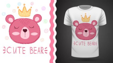 Baskı t-shirt için Bear Princess-fikir