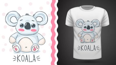 Cute koala - idea for print t-shirt.