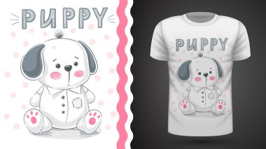 Köpek, köpek yavrusu - baskı t-shirt için fikir.