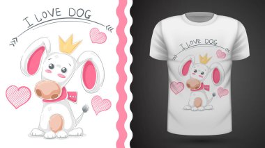 Cute dog, puppy - idea print t-shirt