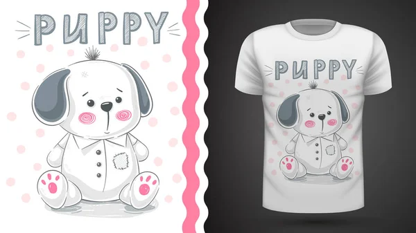Perro, cachorro - idea para imprimir camiseta . — Vector de stock