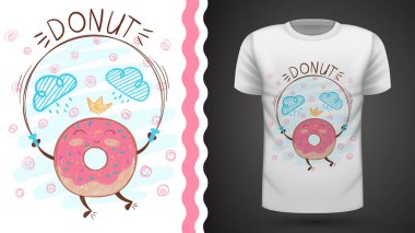 Atlama donut - baskı t-shirt için fikir.