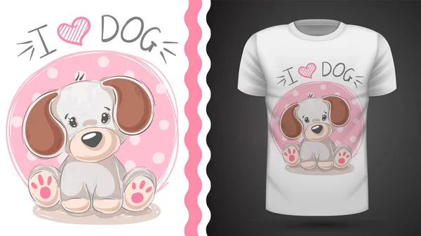 Lindo cachorro - idea para imprimir camiseta. — Vector de stock