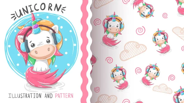 Sevimli oyuncak müzik tek boynuzlu at - sorunsuz desen