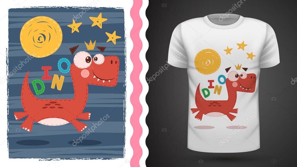 Cute dino - idea for print t-shirt