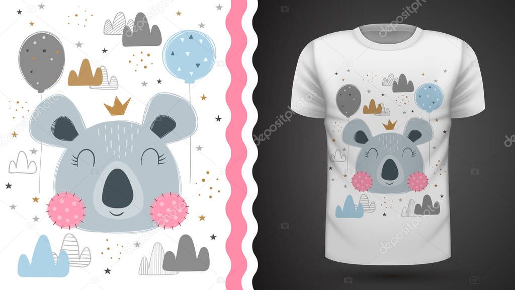 Cute coala - for print t-shirt