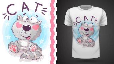 Pretty kedi - baskı t-shirt için fikir