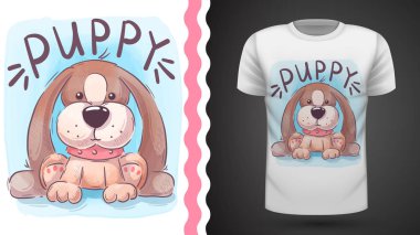 Pretty köpek - baskı t-shirt için fikir