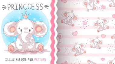 Taçlı oyuncak fil - kusursuz desen