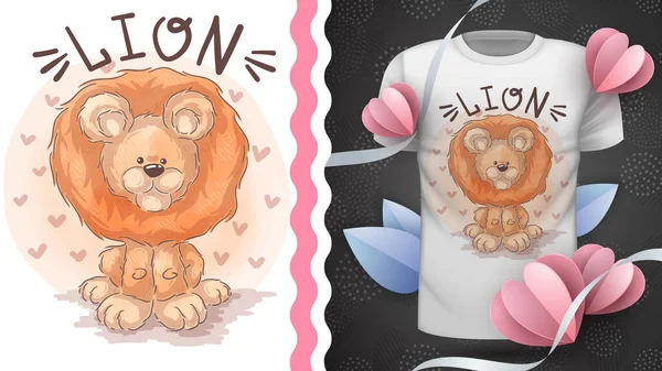 Safari lion - idea for print t-shirt — Stock Vector