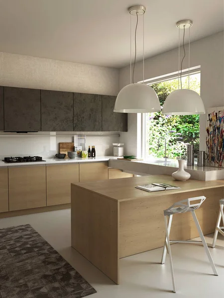 Neue Moderne Kücheneinrichtung — Stockfoto