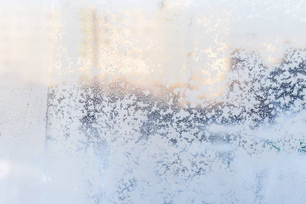 Льодяний Візерунок Морозному Вікні Прекрасний Зимовий Фон — стокове фото