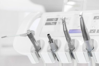 Diş hekimi closeup yeni ekipman. Diş office.