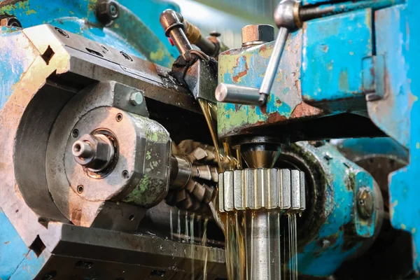 Processing Metal Detail Old Machine Closeup — Stock Photo, Image