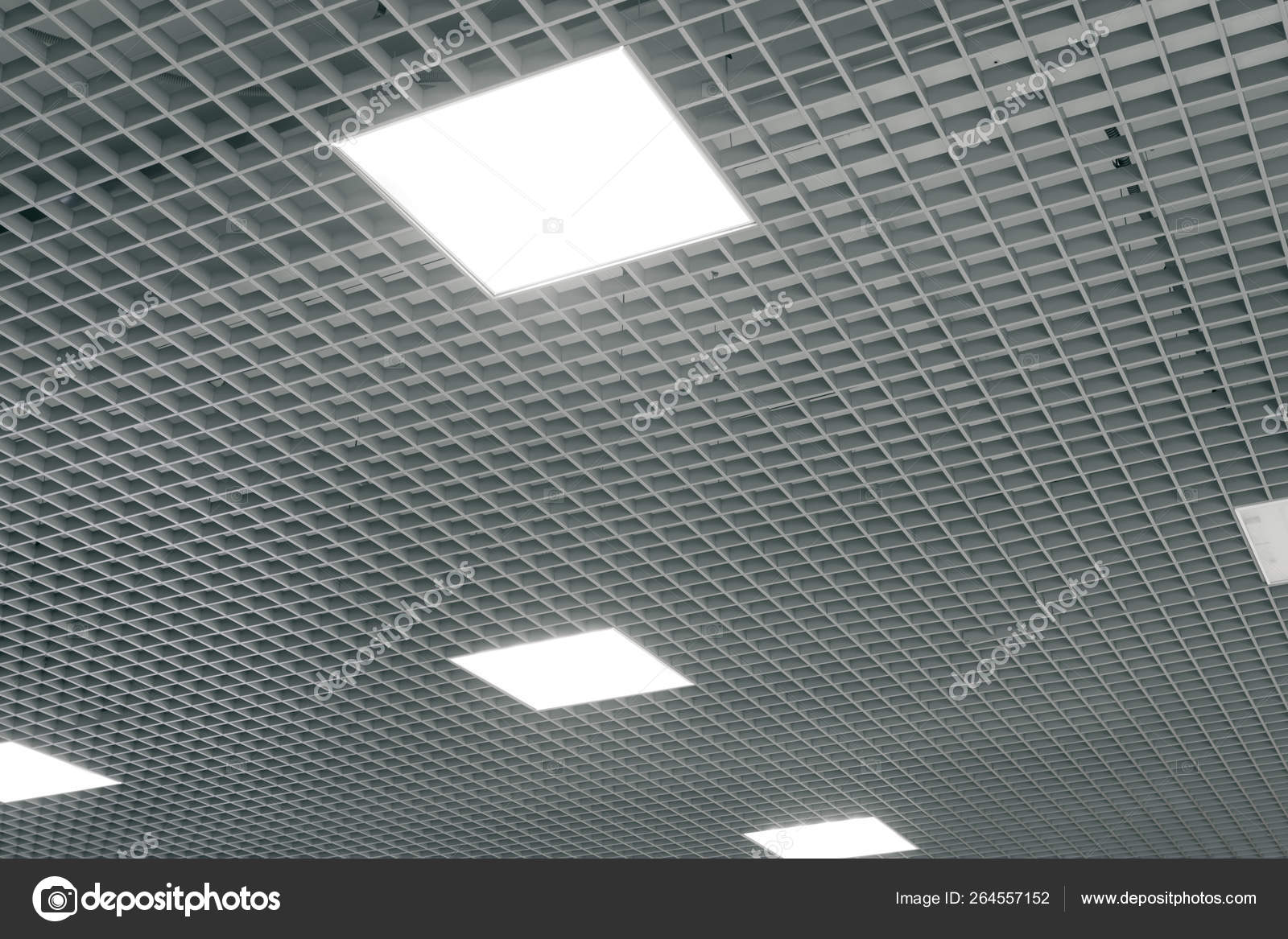 Grid Structure Of Suspended Ceiling Contemporary Interior Design
