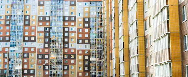 Moderne Constructie Rusland Meerverdiepingen Woongebouw Achtergrond — Stockfoto
