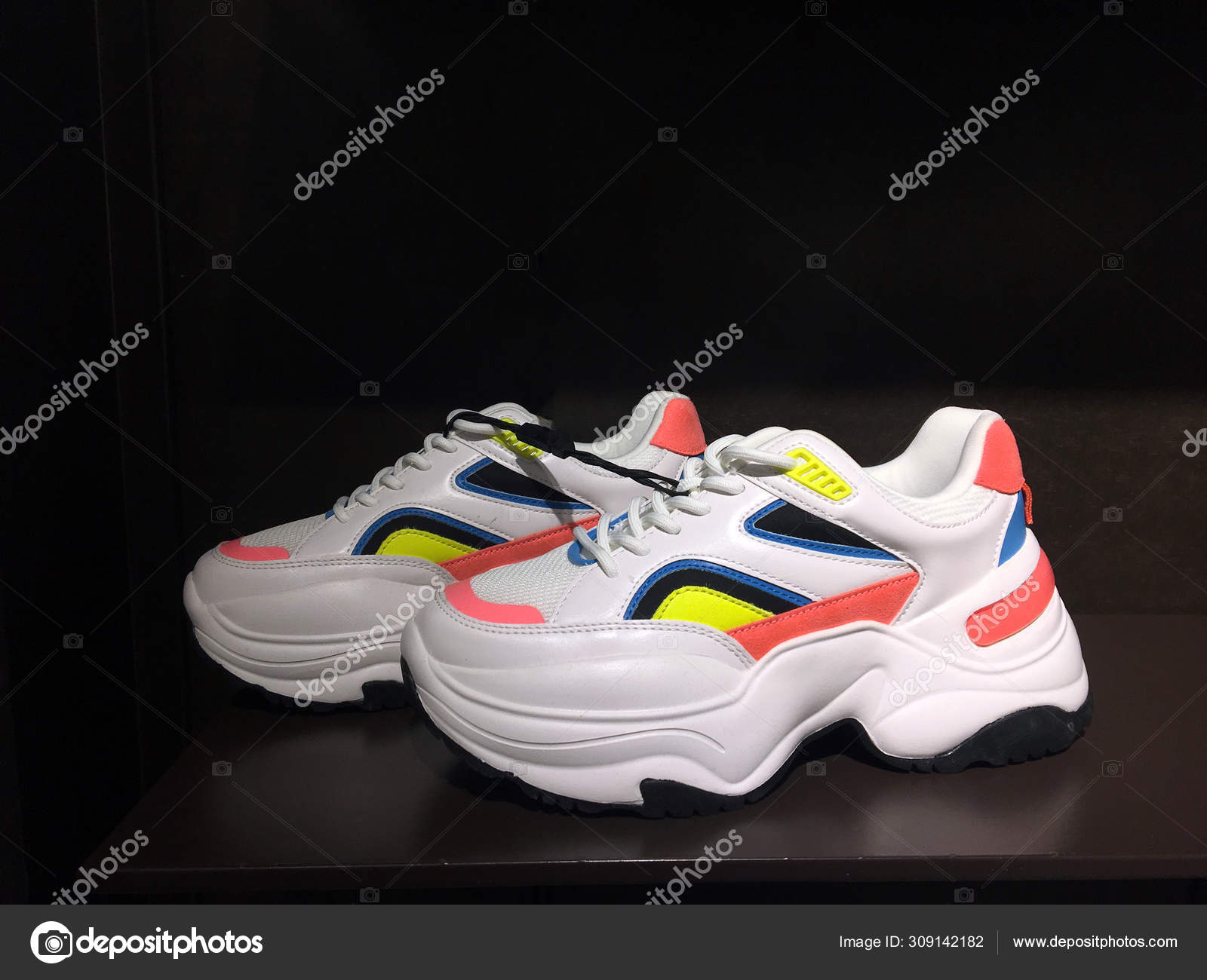 bright colored tennis shoes