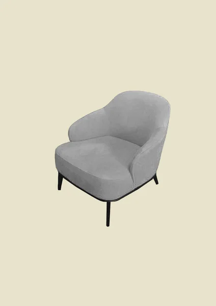 白いパステルに隔離された黒い白い家具 デザイナーの装飾された椅子および肘掛け椅子 レトロなパターン デザインのための写真のコラージュ モダンなデザインの椅子 快適な家具 — ストック写真