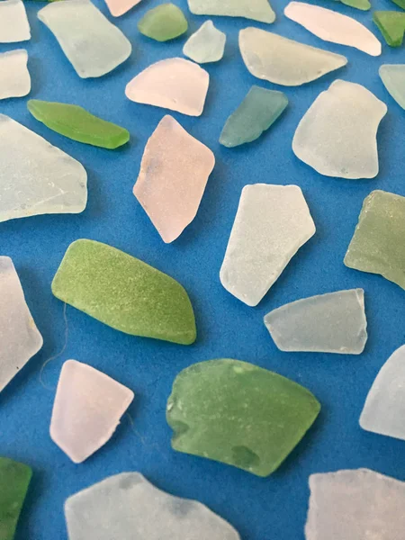 Sea Glass Pattern Sea Glass Pattern Closeup Surface Pattern Stones — Stock Photo, Image