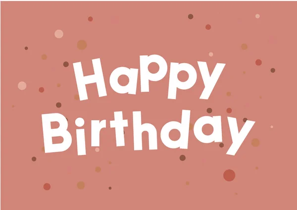 Happy Birthday Sign Confetti White Words Red Background Greeting Simple — Zdjęcie stockowe