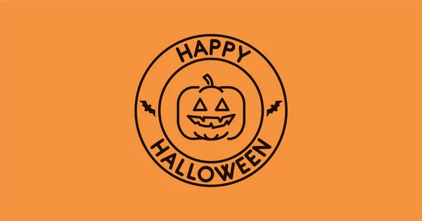 Feliz Halloween Tipografía Postal Mínima Pegatina Parche Texto Icono Calabaza —  Fotos de Stock