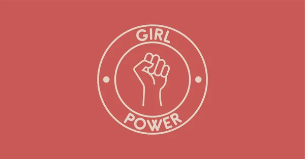 Typografia Girl Power Minimalna Pocztówka Naklejka Napisem Wakacyjna Przeszłość Okrągłe — Zdjęcie stockowe