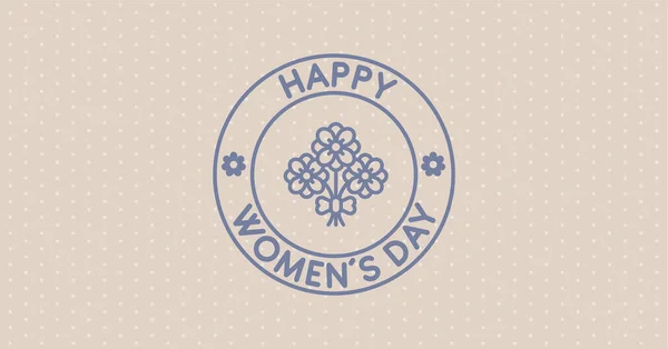 Happy Women Day Typografie Minimale Postkarte Aufkleber Mit Textpatch Feiertags — Stockfoto