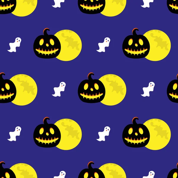 Ilustracja Wektorowa Wzór Symboli Halloween Tło Wakacje Halloween Dynia Duchem — Wektor stockowy