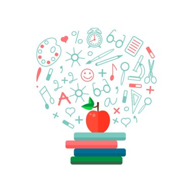 Okul konseptine dönelim. vektör illüstrasyonu