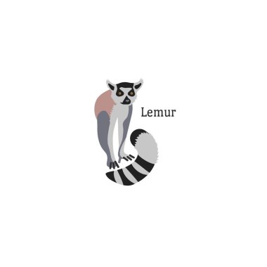 Lemur Karikatür tarzı simgesi. Vektör çizimi. 