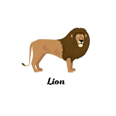 Aslan Karikatür tarzı simgesi. Vektör çizimi. 