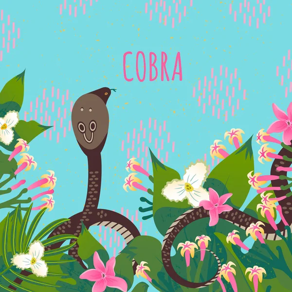 Icona Stile Cartone Animato Cobra Illustrazione Vettoriale — Vettoriale Stock
