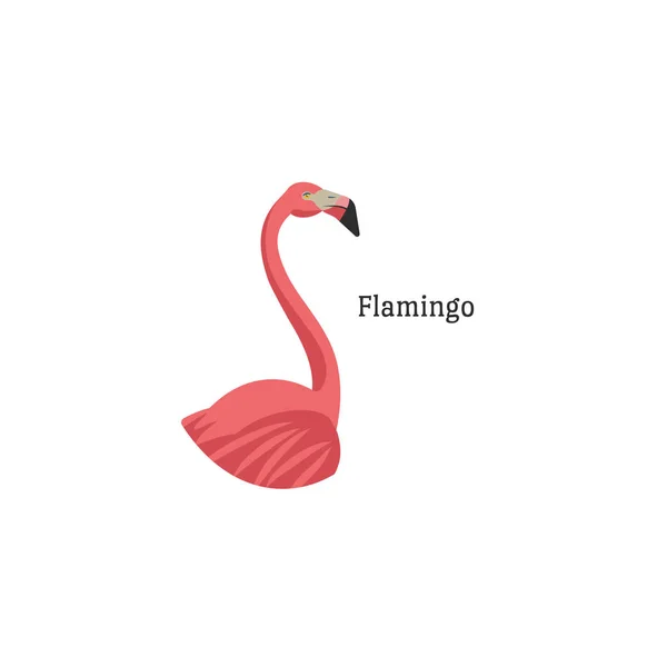 Cartoon Style Icon Flamingo Vector Illustration — Stock Vector