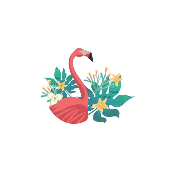 Icône Style Dessin Animé Flamant Rose Illustration Vectorielle — Image vectorielle