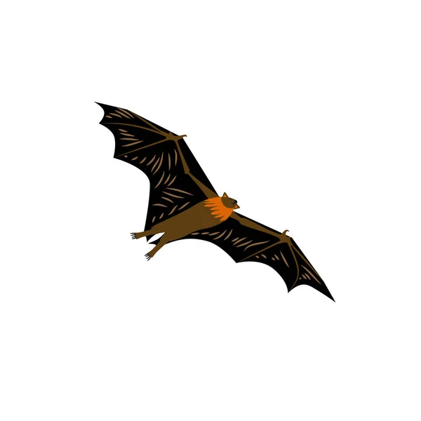 Icono Estilo Dibujos Animados Zorro Volador Ilustración Vectorial — Vector de stock