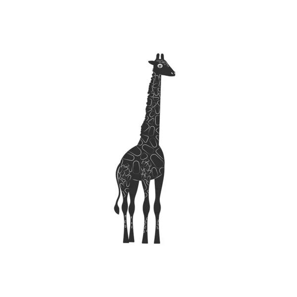 Zürafa Karikatür Tarzı Simgesi Vektör Çizimi — Stok Vektör