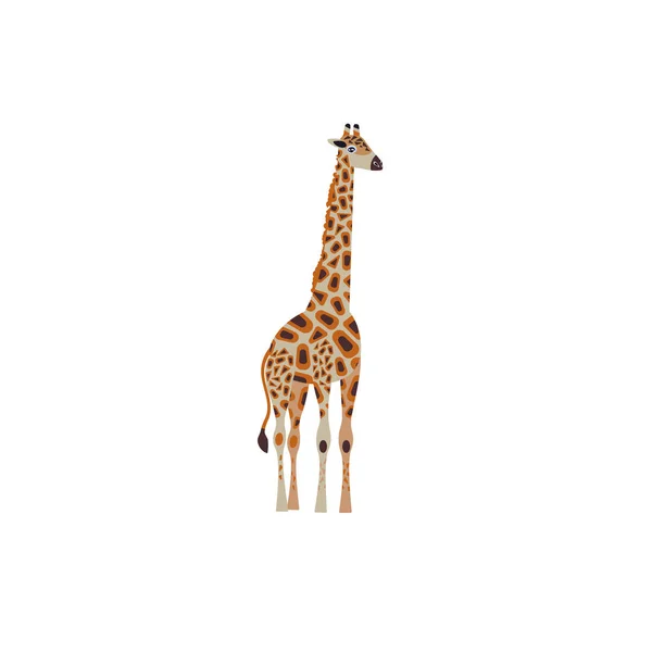Icône Style Bande Dessinée Girafe Illustration Vectorielle — Image vectorielle