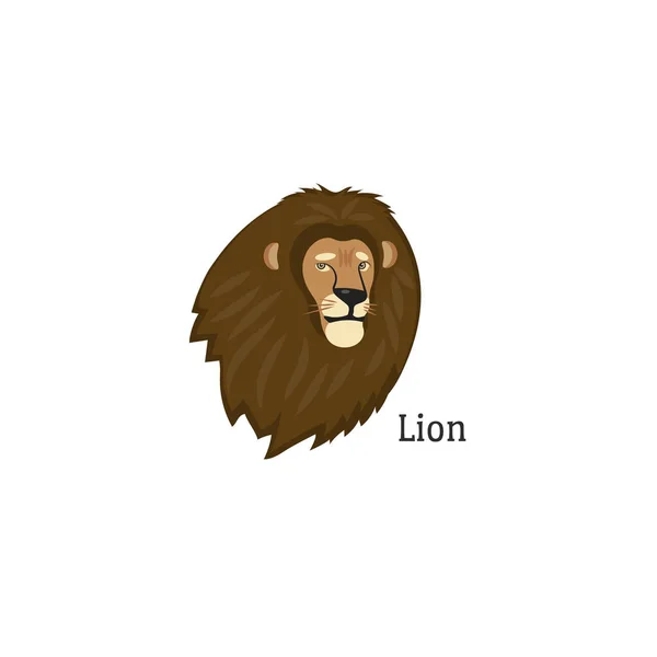 Cartoon Style Icon Lion Vector Illustration — Stock Vector